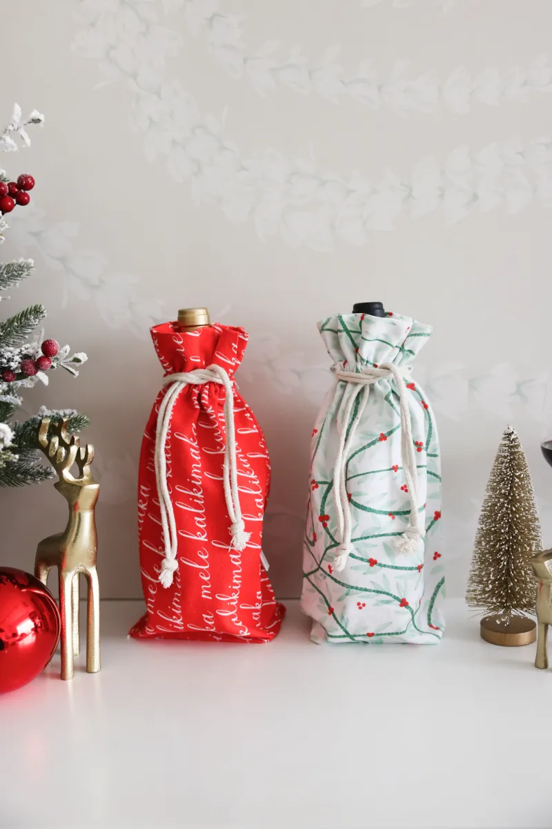 Palm Tree Christmas Wine Bottle Bag