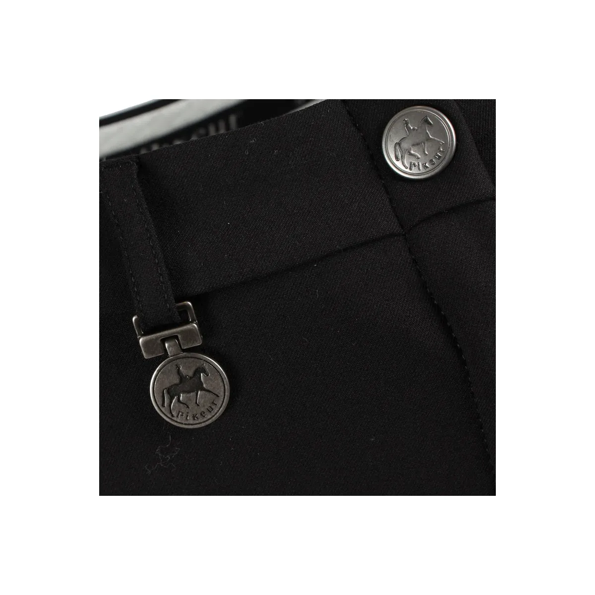 PANTALONE DONNA MICROFIBRA E PELLE LUGANA KONTRAST PIKEUR NERO