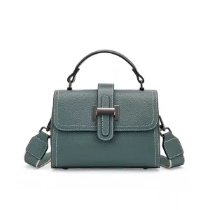 Pebbled Leather Satchel Top Handle Bag