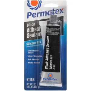 Permatex Black Silicone Adhesive Sealant 85G - 81158