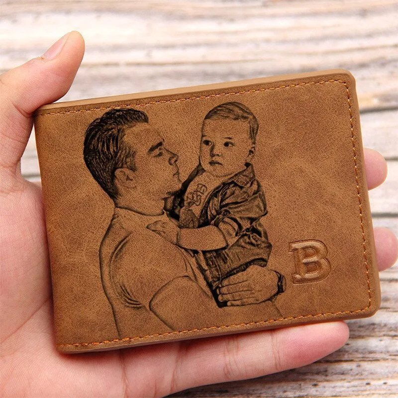 Personalized Mens Leather Wallet | Custom Mens Wallet | Personalized Photo Wallets | Custom Wallet | Engraved Bifold Wallet | Leather Purse