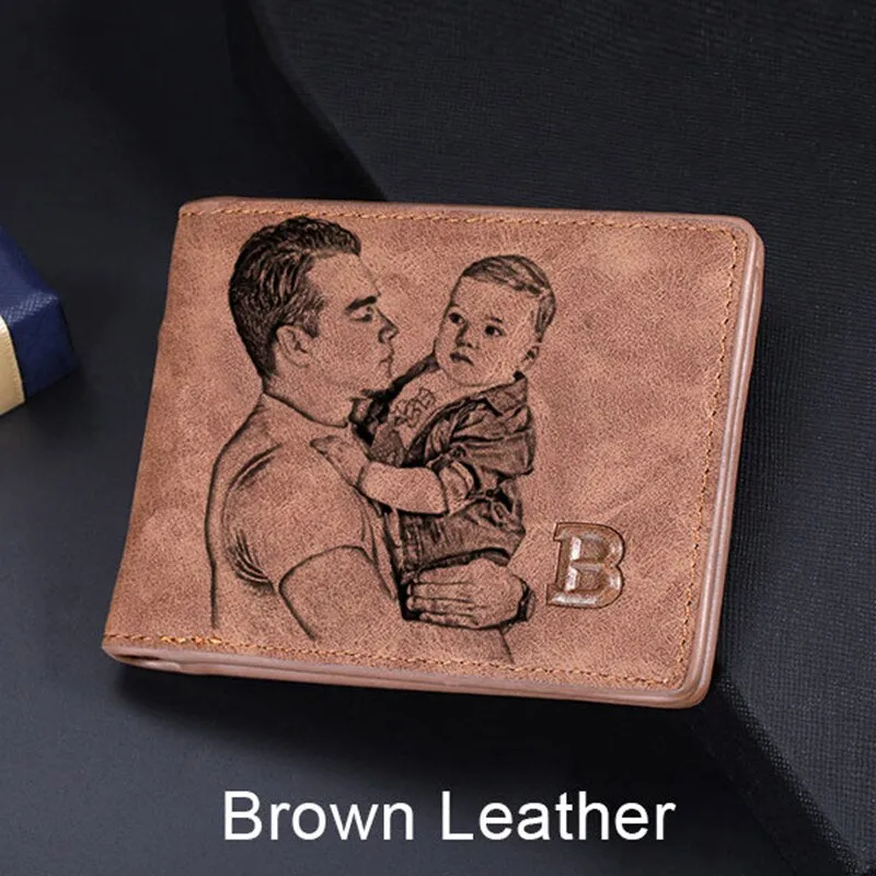 Personalized Mens Leather Wallet | Custom Mens Wallet | Personalized Photo Wallets | Custom Wallet | Engraved Bifold Wallet | Leather Purse