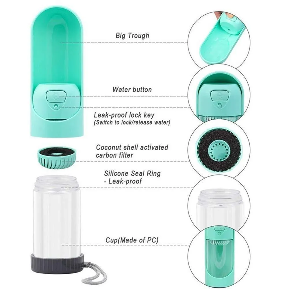 Portable Pet Dog Water Bottle 300ml Drinking Bowl for Small Large Dogs Feeding Water Dispenser Cat Dogs Outdoor Bottles