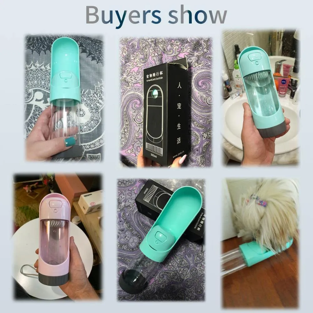 Portable Pet Dog Water Bottle 300ml Drinking Bowl for Small Large Dogs Feeding Water Dispenser Cat Dogs Outdoor Bottles