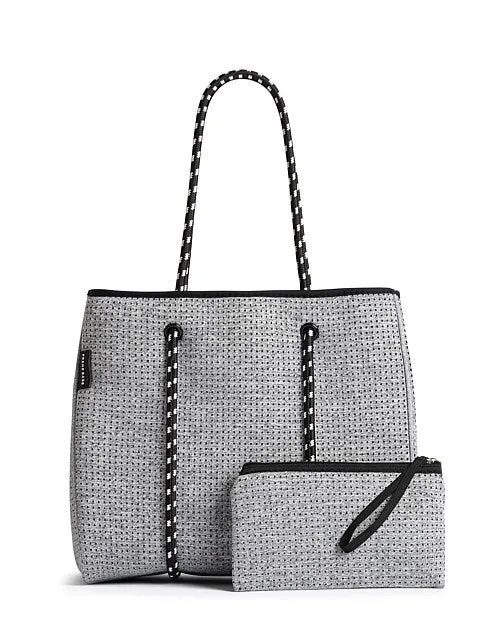 Prene Bags - The Portsea Bag (LIGHT GREY MARLE) Neoprene Tote Bag
