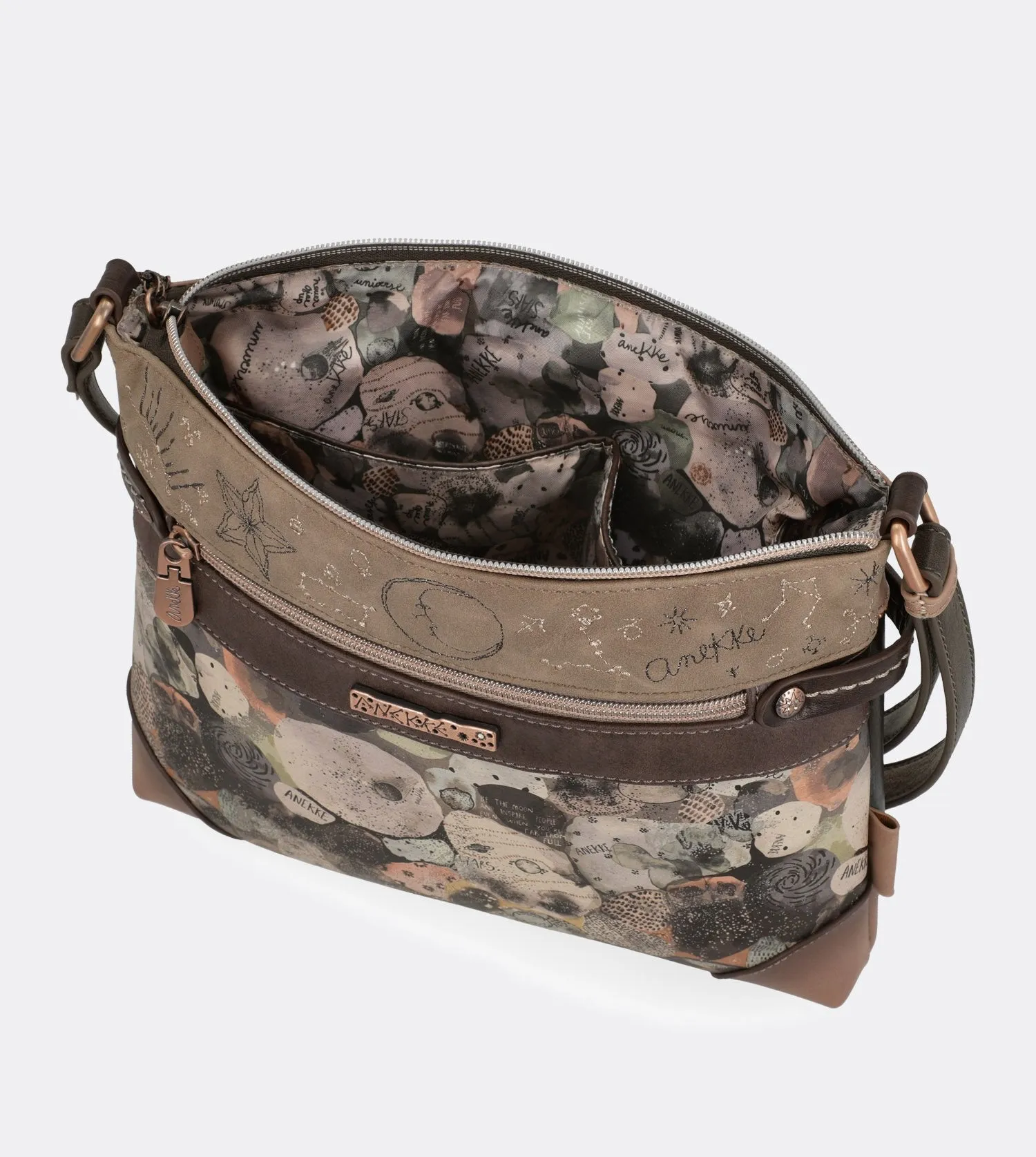 Pretty universe crossbody bag with a printed design