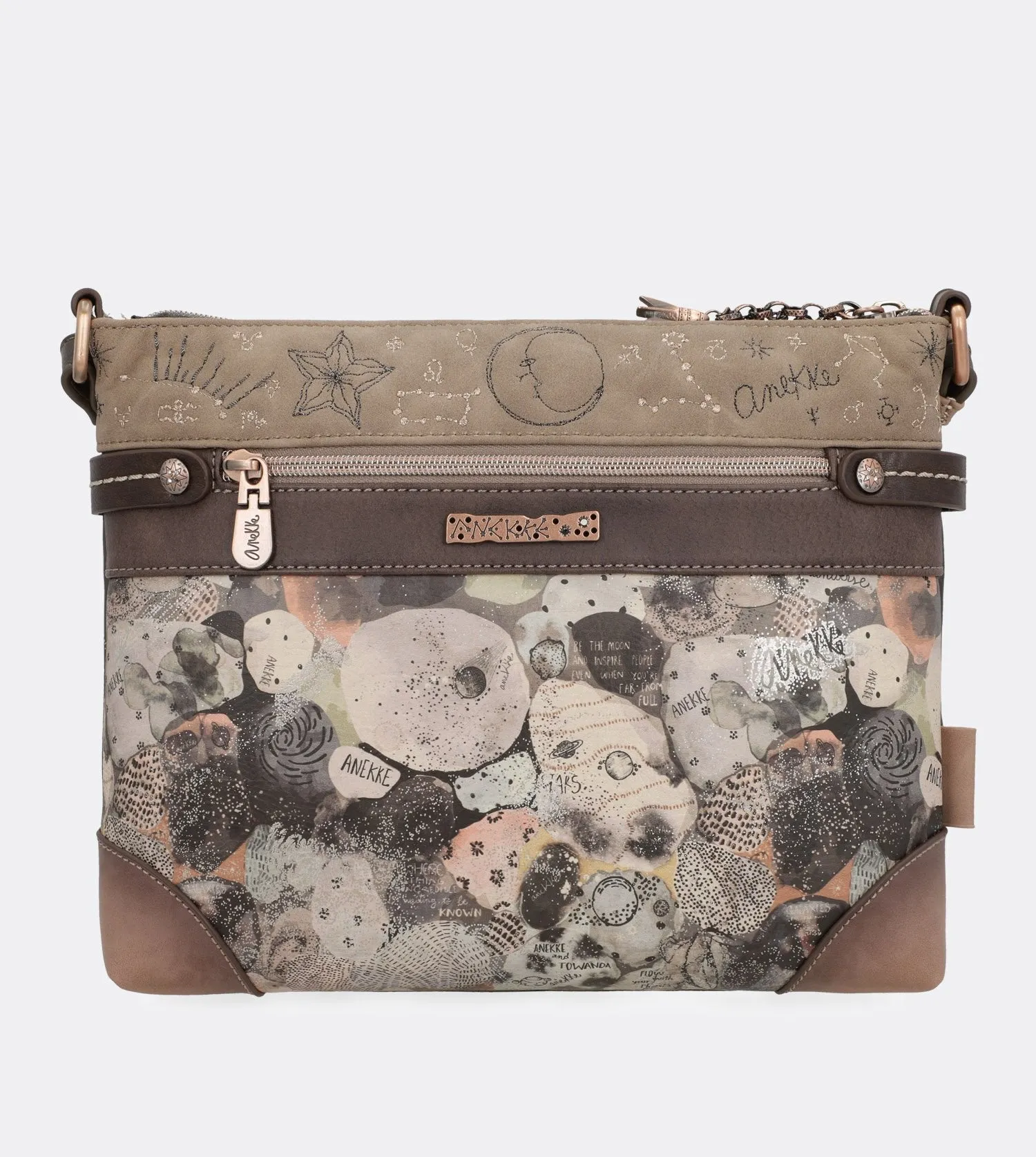 Pretty universe crossbody bag with a printed design
