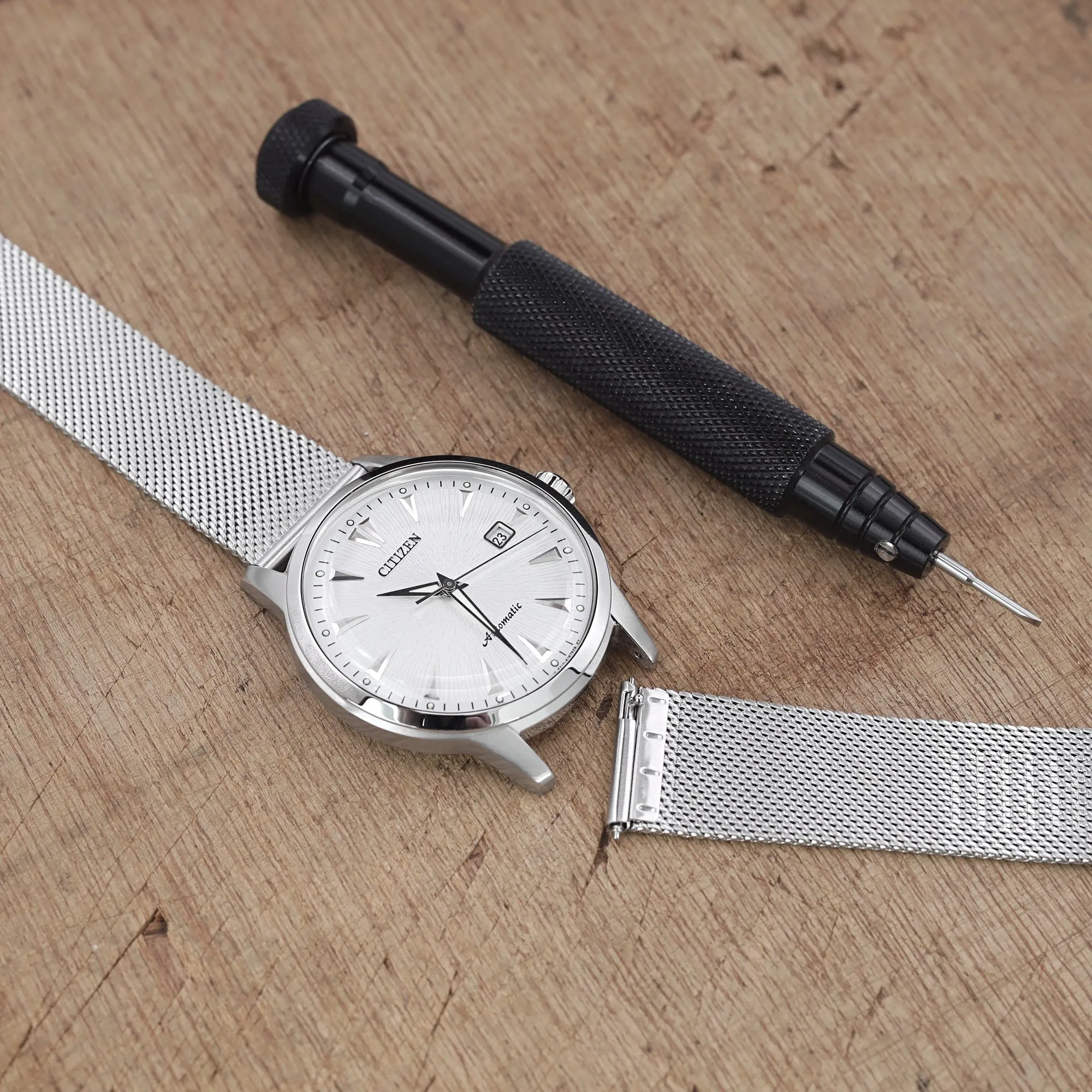 Quick Release Classic Superfine Wire Mesh Band, Brushed
