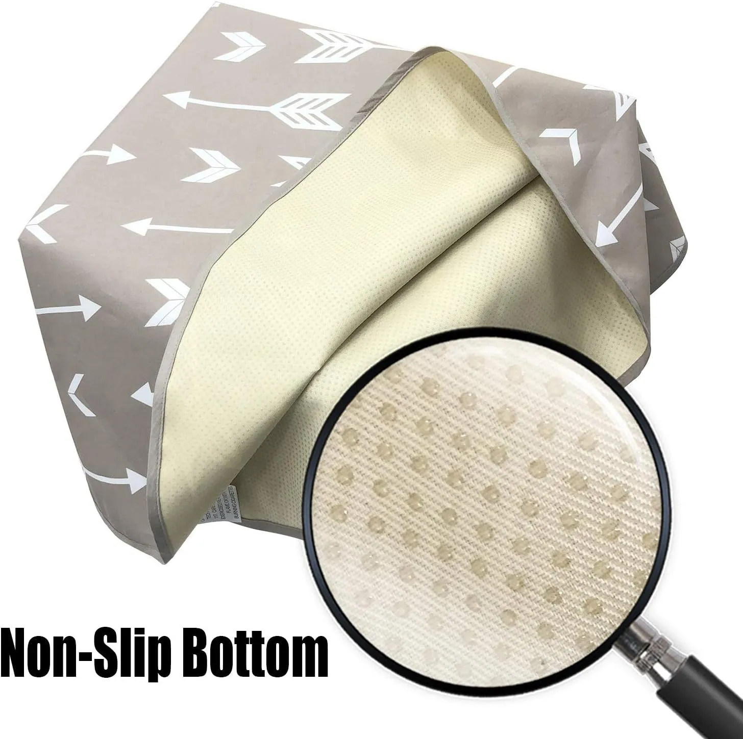 "Ultimate 51" Waterproof Baby Splat Mat - Versatile, Portable, and Stylish - Perfect for High Chairs, Playtime, and Messy Meals (Beige Arrow Design)"