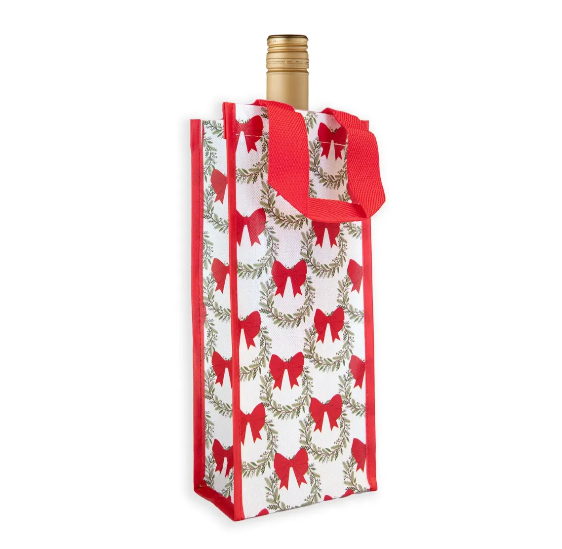 Red Wreath Wine Bag