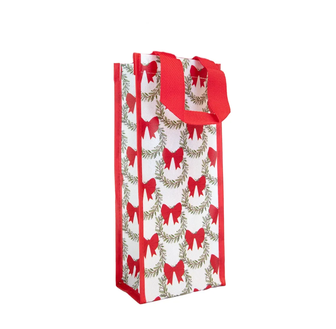 Red Wreath Wine Bag