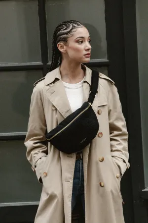 Rivedroite Custine Velvet Waist Bag Black