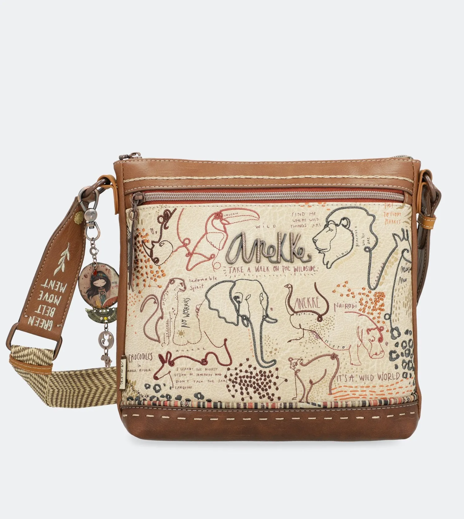 Safari Fusion Crossbody bag with double zip