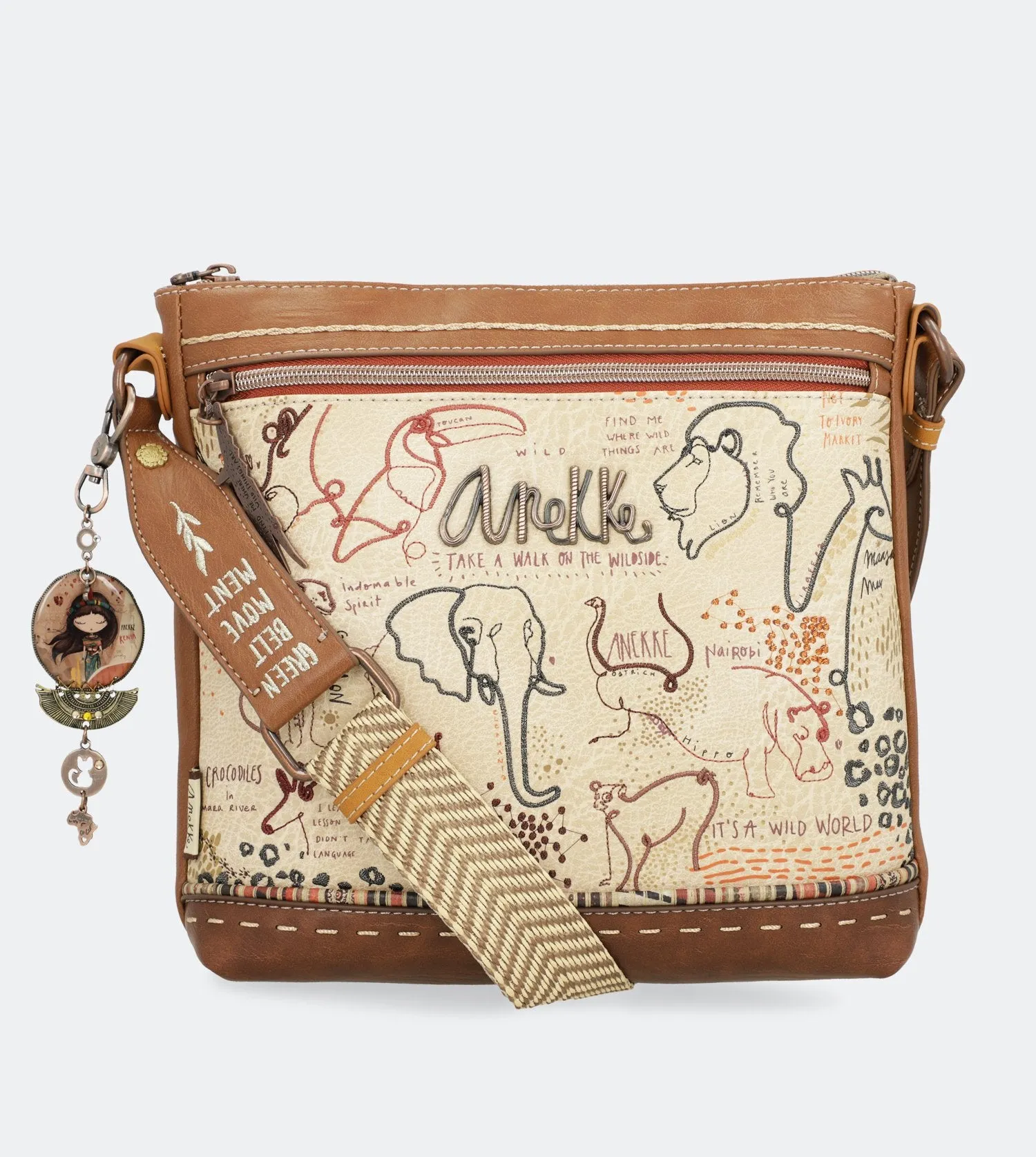 Safari Fusion Crossbody bag with double zip