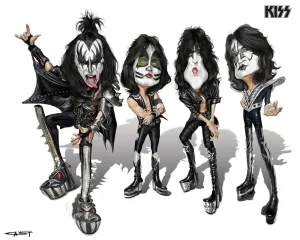 Sebastian Cast - KISS GREATEST SHOW ON EARTH - Musician Caricature - Art Print