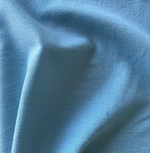 Semi-Sheer Summer Sky Blue Crinkled Cotton Gauze