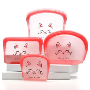 Silicone Reusable Bag Starter Kit 4-Pack | Cat