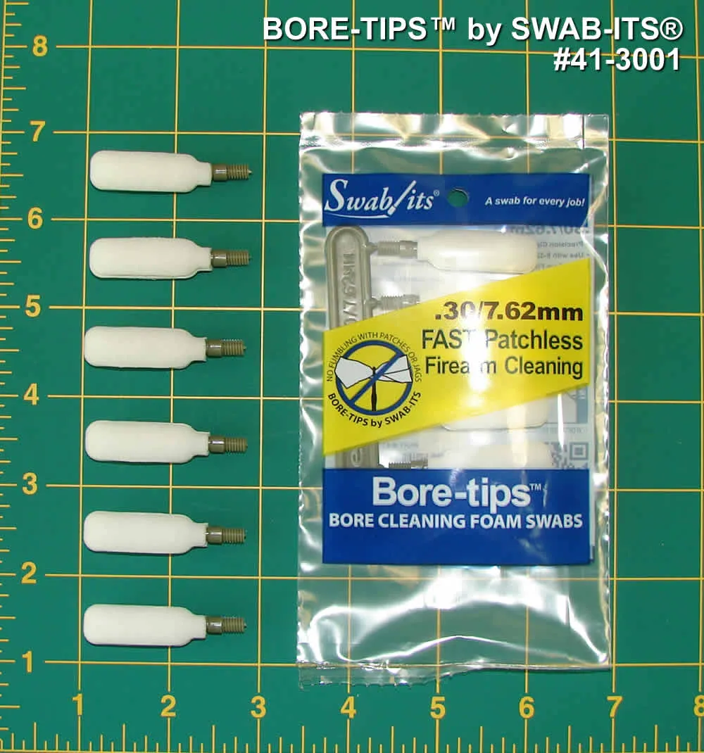 (Single Bag) .30cal/7.62mm Barrel Cleaning Bore-tips® by Swab-its®: Barrel Cleaning Swabs: 41-3001