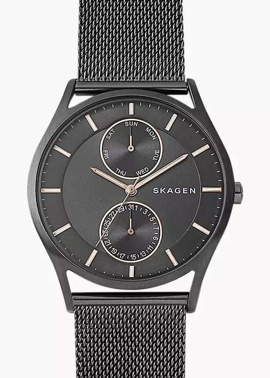 SKAGEN HOLST MULTIFUNCTION CHARCOAL MESH BRACELET SKW6180