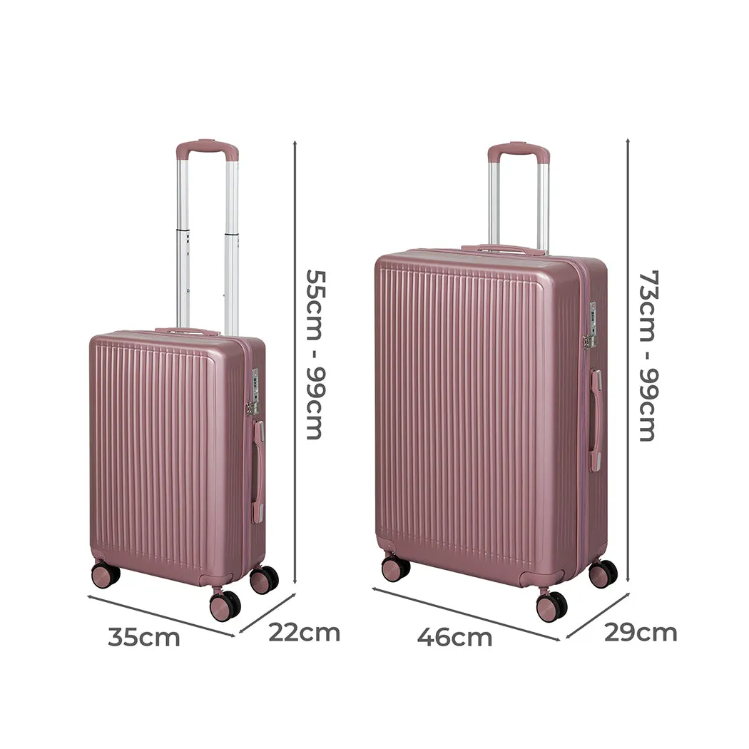 Slimbridge Luggage Suitcase Trolley Rose gold 2pc 20" 28"