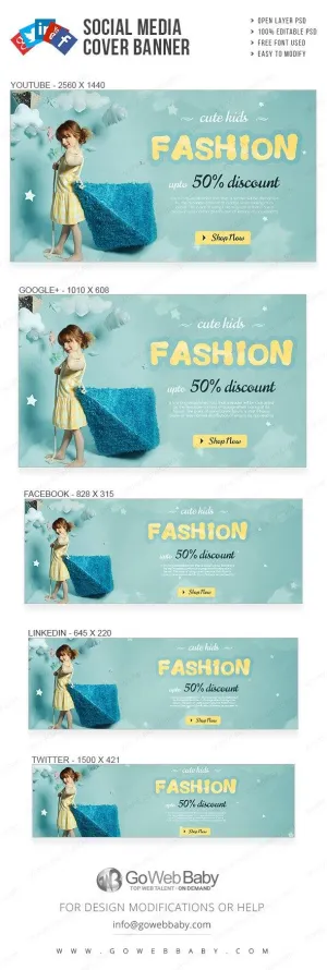 Social Media Cover Banner - Style for kids For Website Marketing