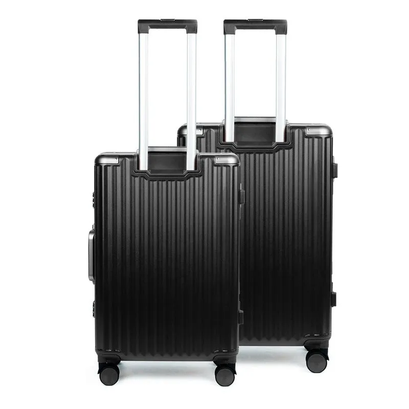 THE CLOWNFISH Combo of 2 Stark Series Luggage Polycarbonate Hard Case Suitcases Eight Wheel Trolley Bags with Double TSA Locks- Sooty Black (Medium 67 cm-26 inch, Small 57 cm-22 inch)