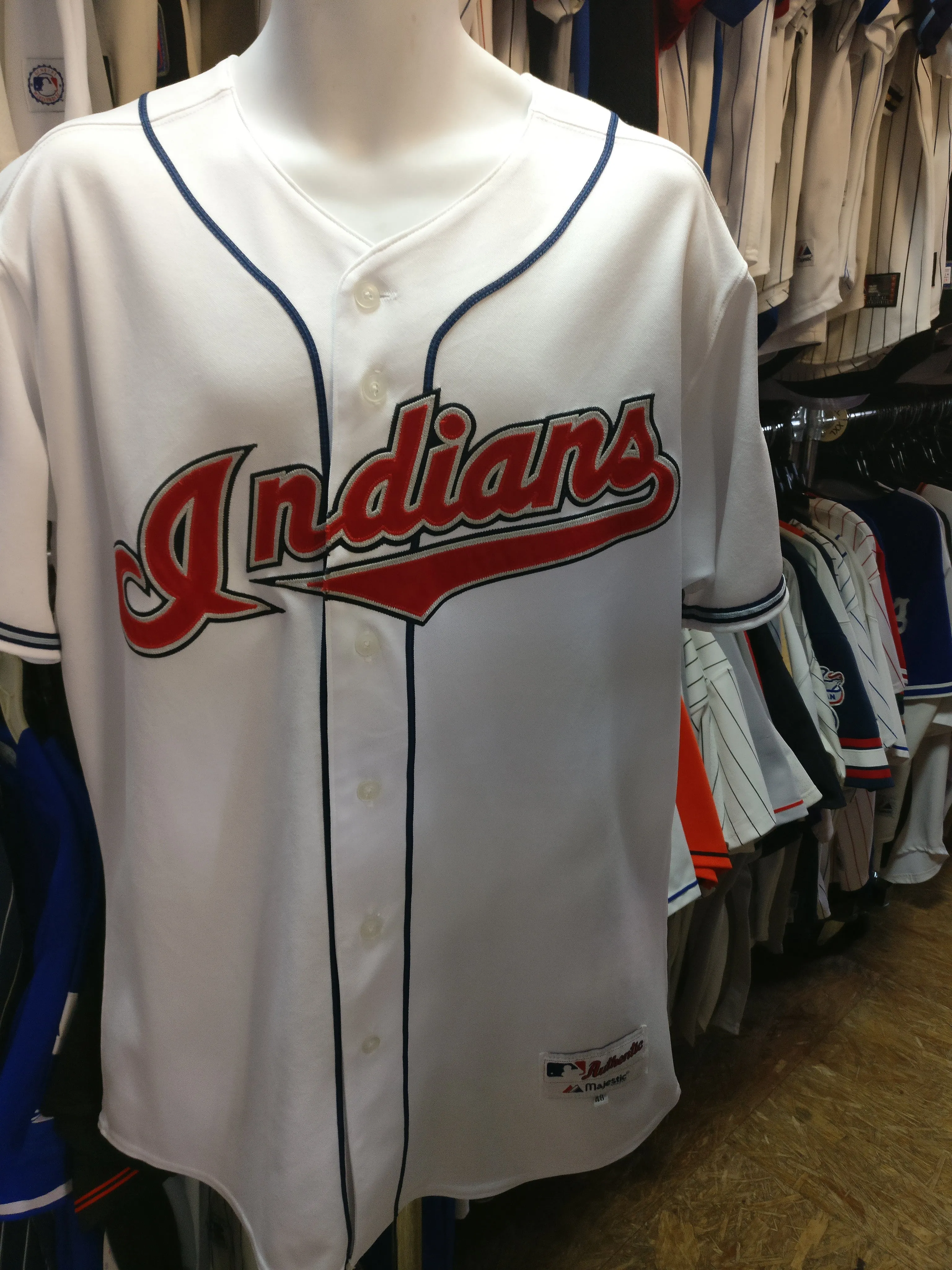 Vtg#24GRADY SIZEMORE Cleveland Indians MLB Majestic Authentic Jersey48