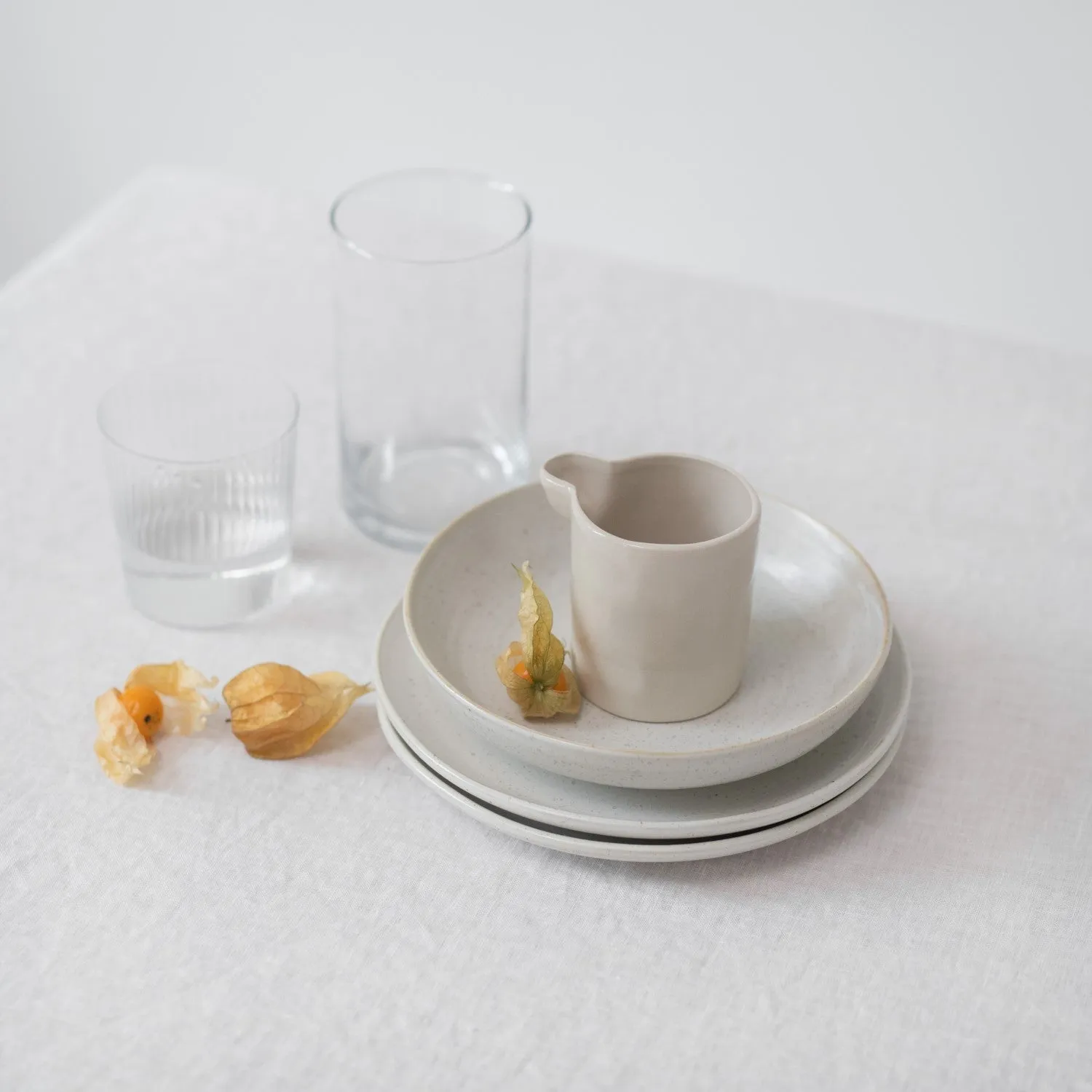 White Lightweight Linen Tablecloth