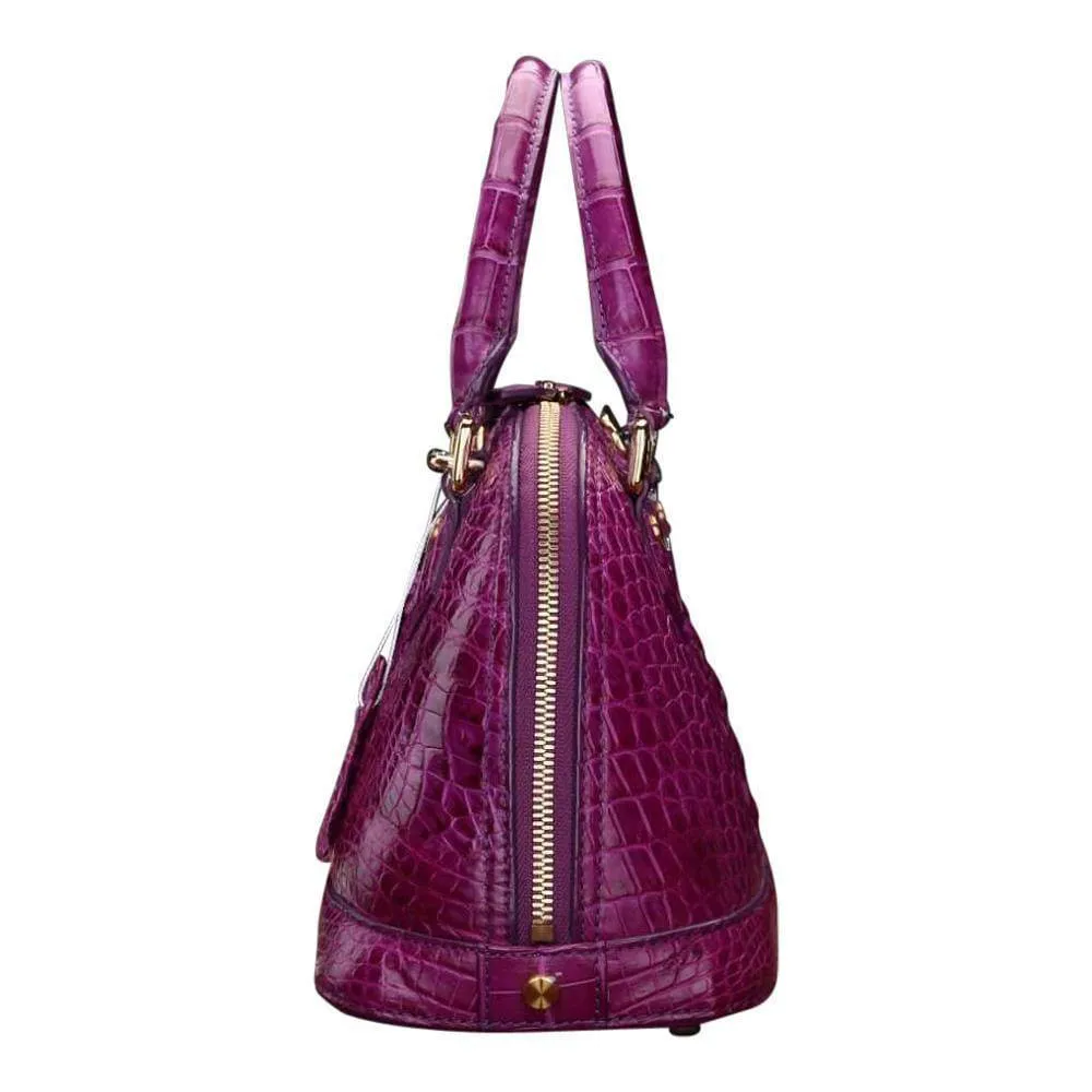 Women Genuine Crocodile Double Handle Tote Bag Small Size