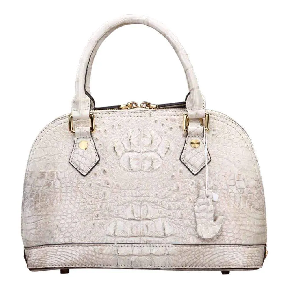 Women Genuine Crocodile Double Handle Tote Bag Small Size