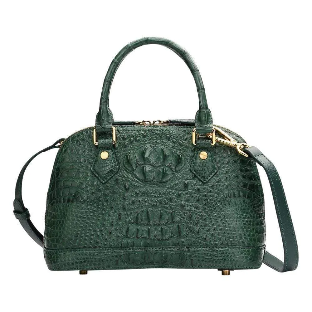 Women Genuine Crocodile Double Handle Tote Bag Small Size