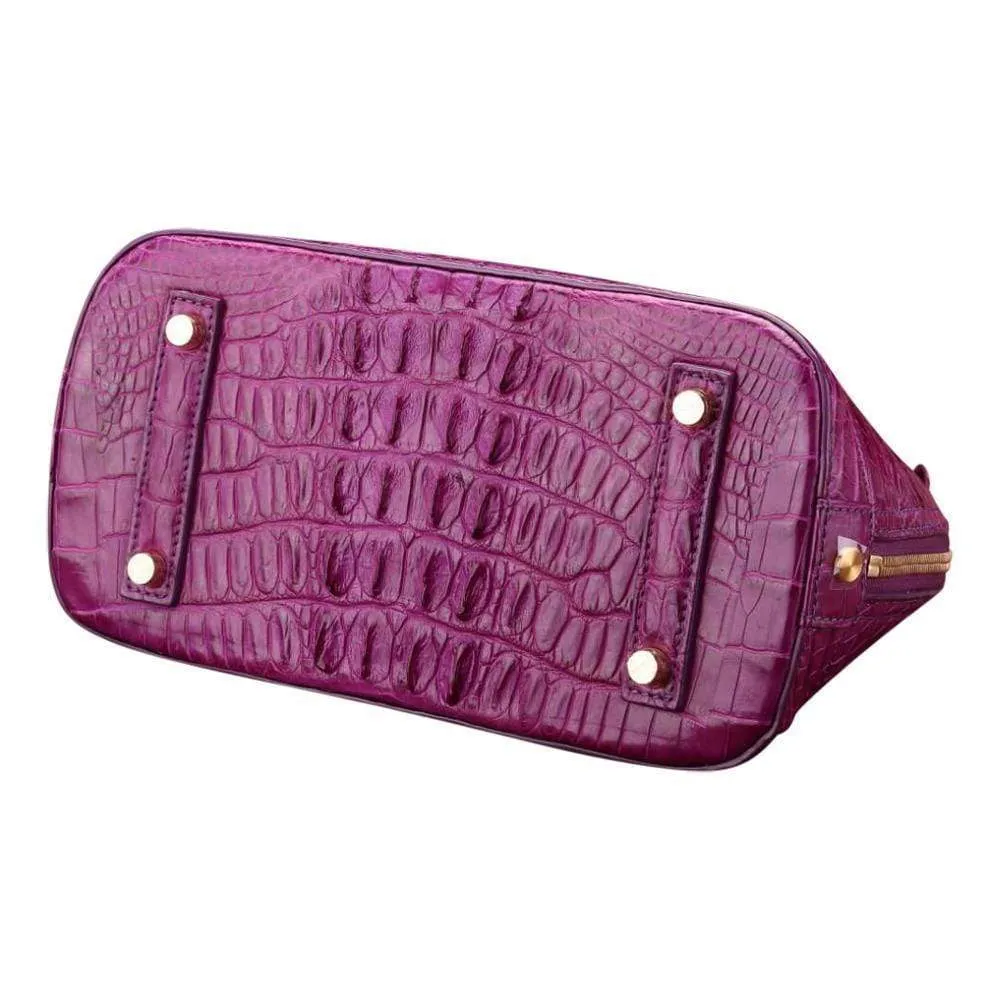 Women Genuine Crocodile Double Handle Tote Bag Small Size