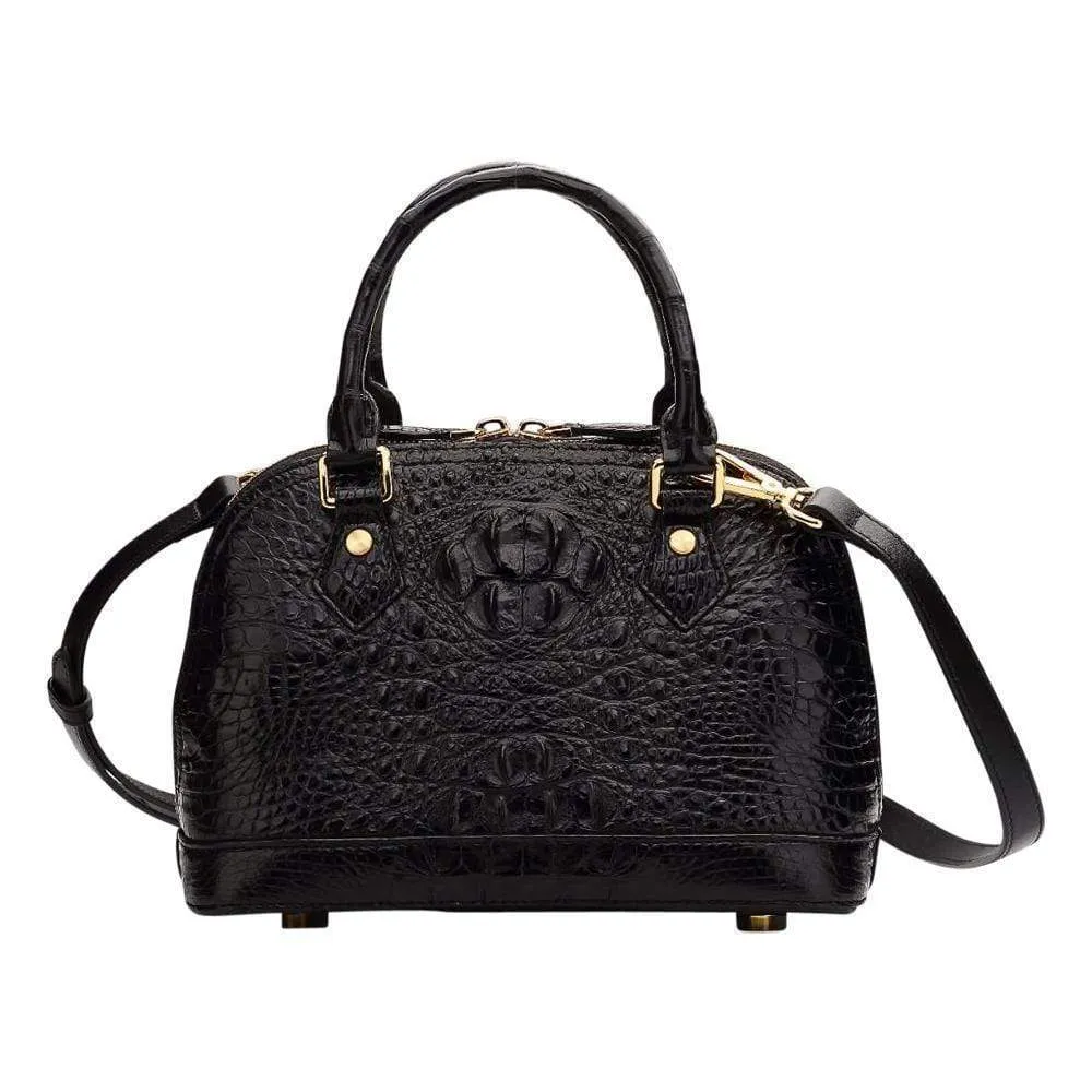 Women Genuine Crocodile Double Handle Tote Bag Small Size