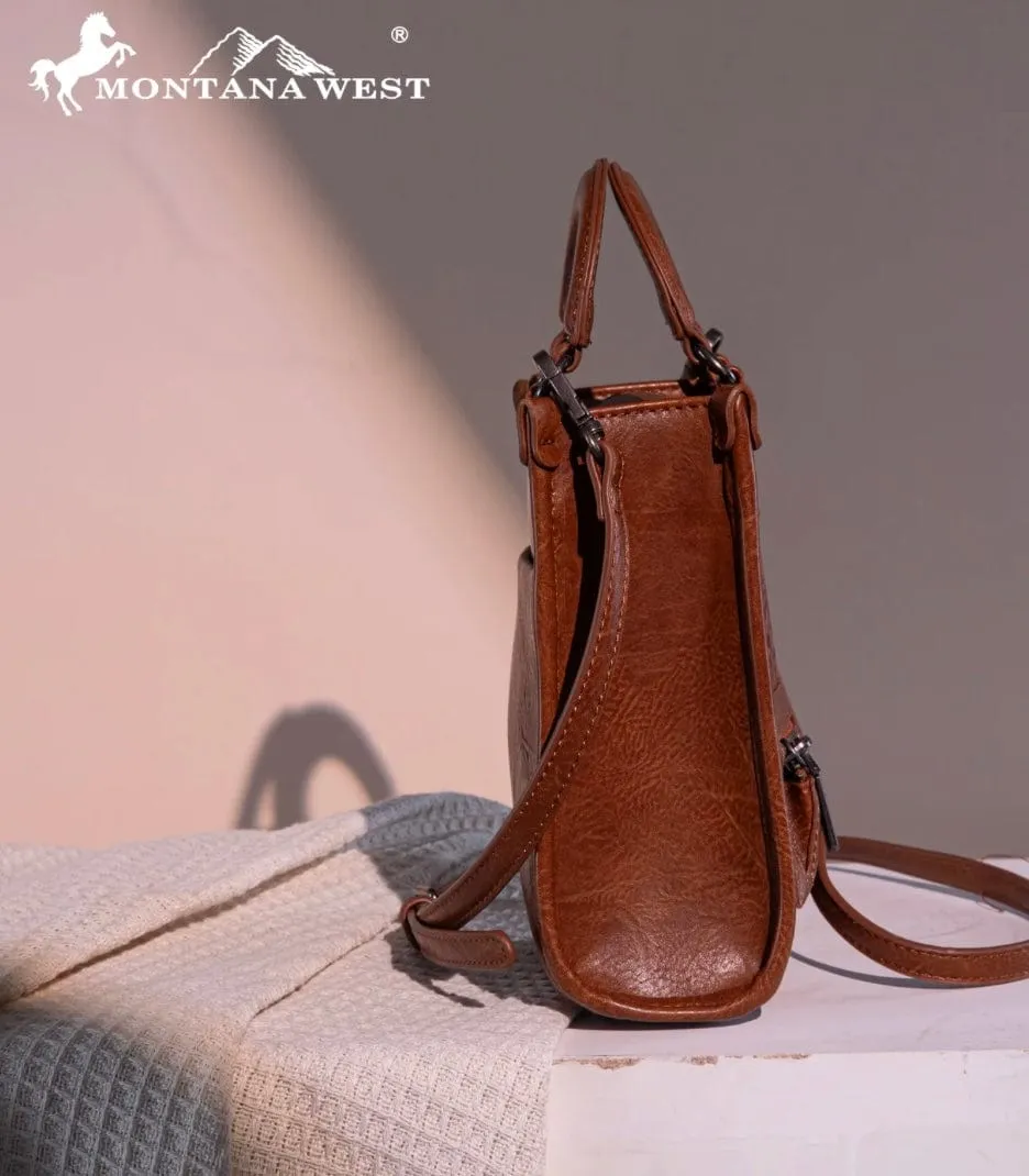 Wrangler Floral Tooled Mini Tote/ Crossbody