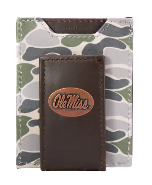 Zep-Pro Old School Green Camo Front Pocket Wallet - Ole Miss